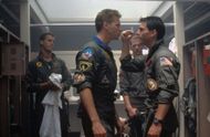 Val Kilmer and Tom Cruise on the set of Top Gun. (Image via Getty)